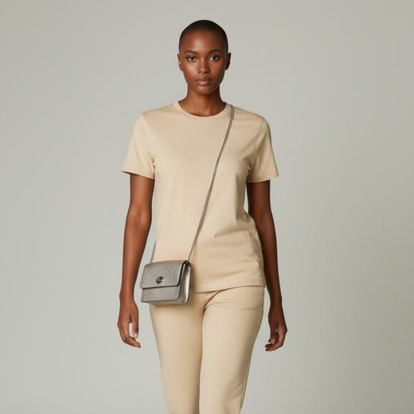 COACH | Bowery Crossbody Bag Champagne Gold Metallic Grain Leather F31938 - Picture 6 of 6